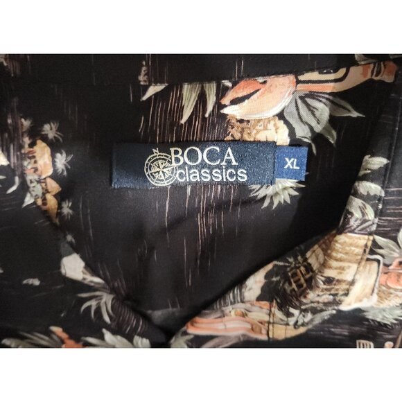 Boca Classics Hawaiian Shirt Rayon Button Up Short Sleeve Floral Aloha XL EUC - Picture 8 of 11